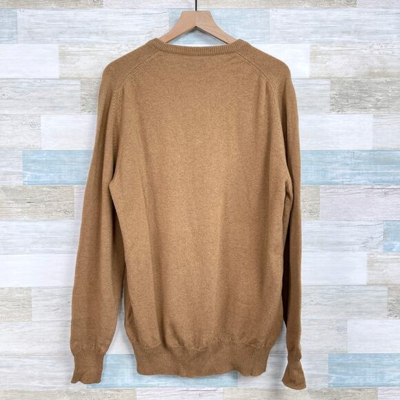 St Andrews Golf Company Scotland Vintage V Neck Sweater Tan England Mens 44 L - Picture 4 of 6
